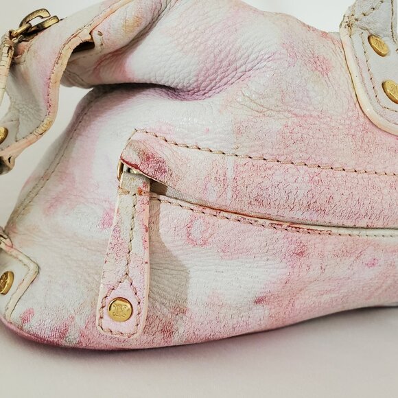 Celine leather purse hobo top handle handbag pink white orange yellow ivory nino - Picture 15 of 16